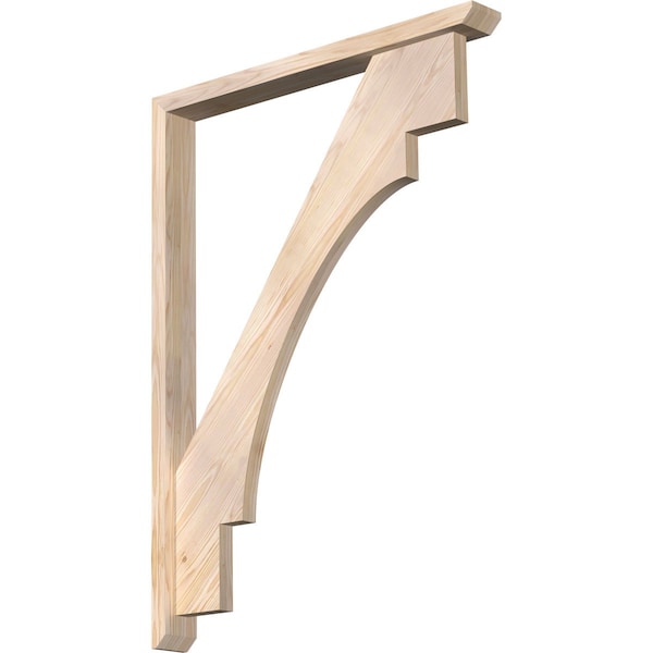 Ekena Millwork Merced Slat Smooth Bracket w/ Offset Brace, Douglas Fir, 3 1/2"W x 32"D x 44"H BKT0402X32X44MRC06SDF - main